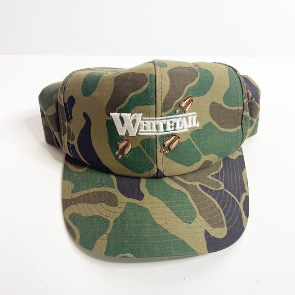 Vintage Whitetail Camouflage Embroidered Hat Hunting Made In USA Baseball Cap - Picture 2 of 4